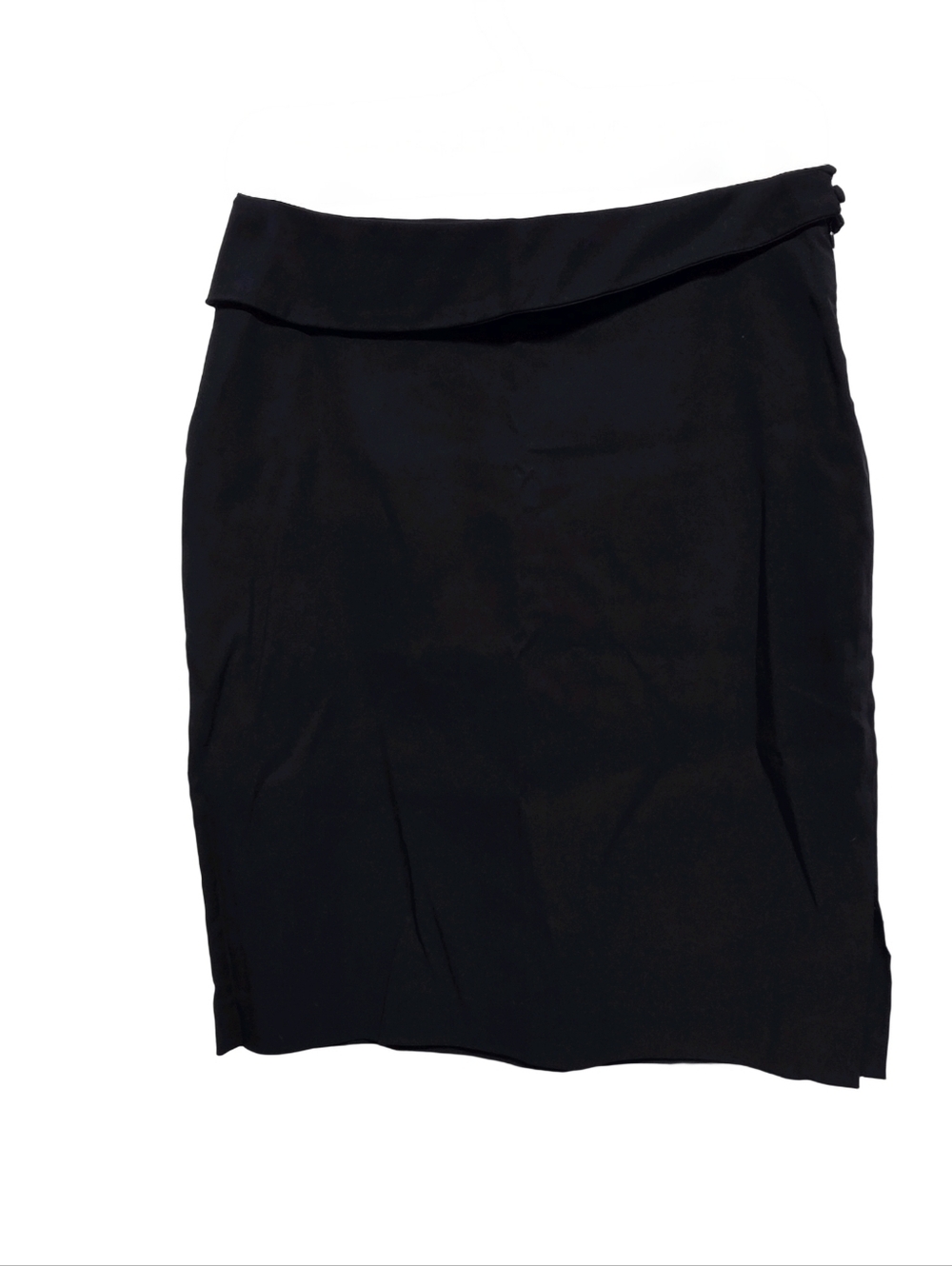 Allen Chevalier Black Pencil Skirt Wide Waistband Size S/M - Waist 28" Length 21 - Picture 4 of 5